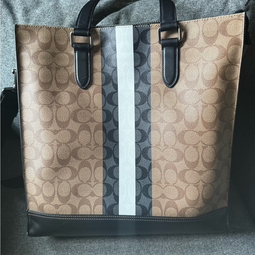 Coach Graham Tote Signature Canvas Leather Satchel